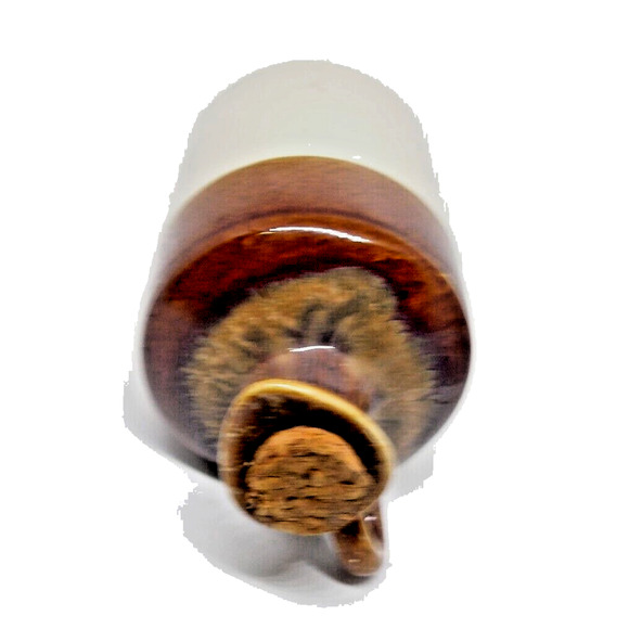Miniature 3 Tone Little Brown Jug w/Cork Stopper Stoneware Cream/Brown/Beige VTG - Picture 5 of 7